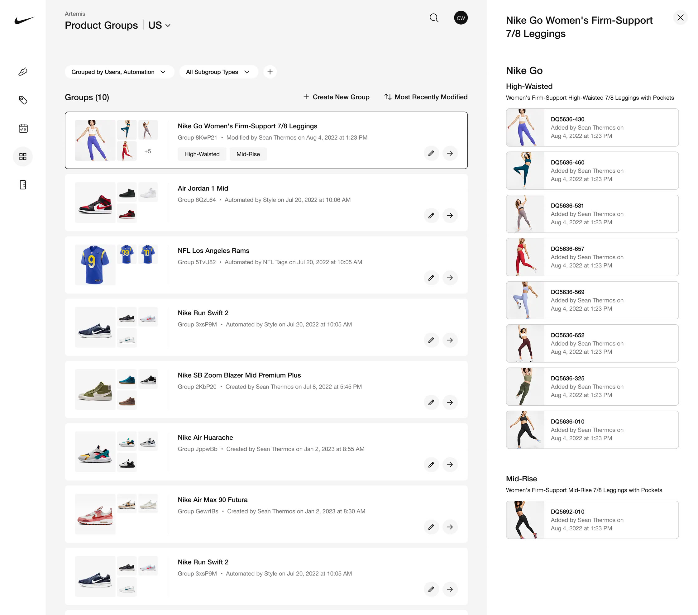 Artemis — Product Groups