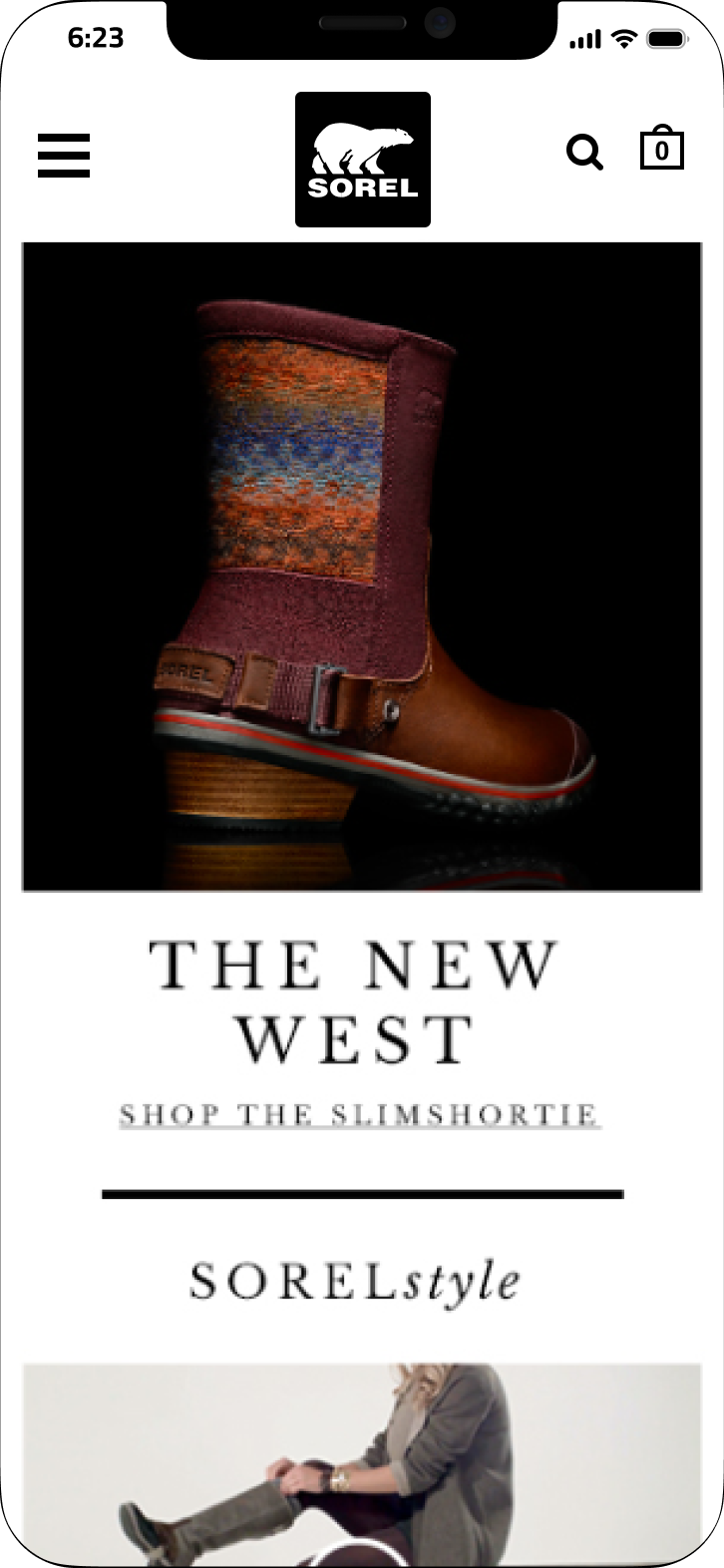 SOREL — Digital Commerce Experience, mobile storefront